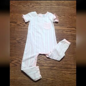 Essentials by Smallwood SweetHoney pink striped romper size 3t